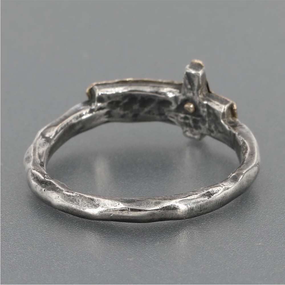 Silpada EXTREMELY RARE Vintage Gold & Sterling Silver Cross Ring Sz 6 - Picture 4 of 6